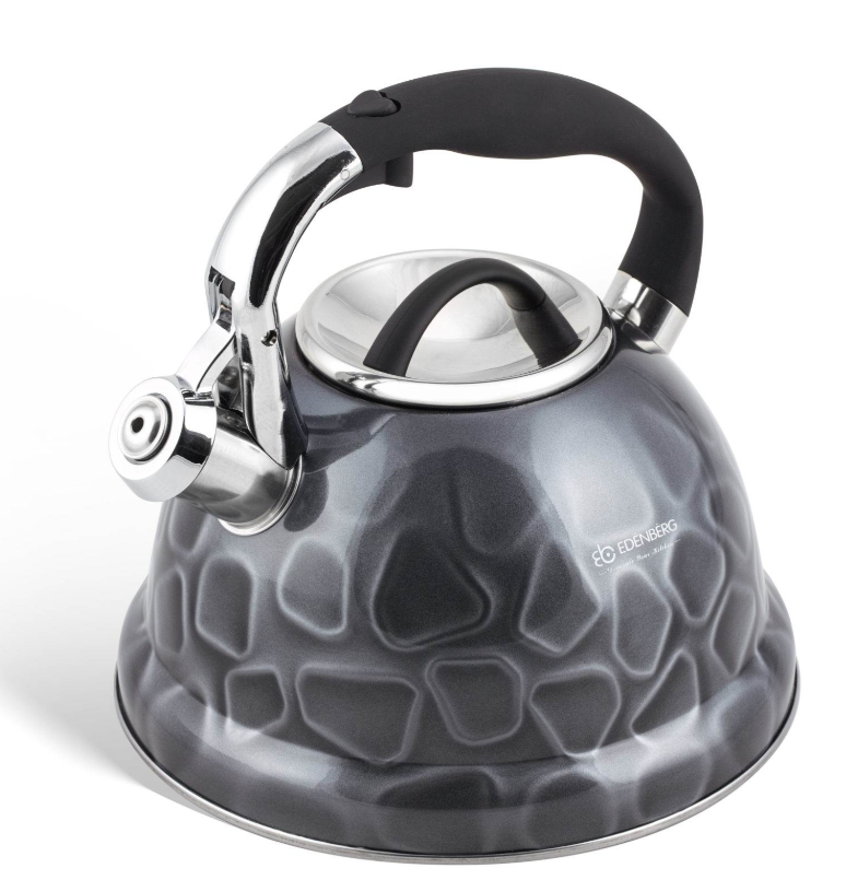 Чайник со свистком Edenberg EB-1910 из нержавеющей стали 3 л Серый (57-46-EB-1910-1) - фото 2 Чайник со свистком Edenberg EB-1910 из нержавеющей стали 3 л Серый (57-46-EB-1910-1) - фото 2