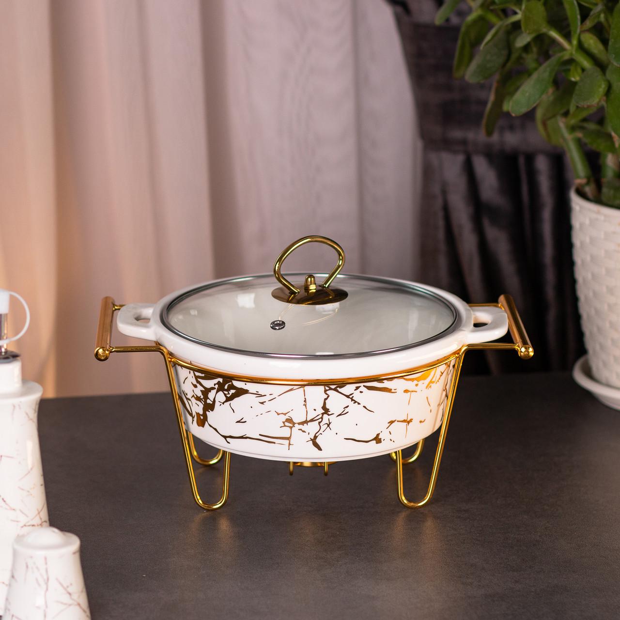 Марміт керамічний круглий з підігрівом 1 л