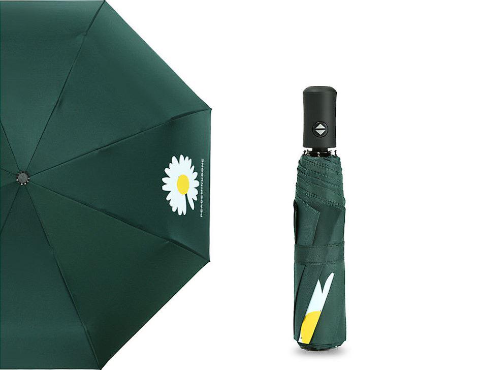 Зонтик складной автомат Peace minus one 8 спиц купол 96 см Green (30239) - фото 2