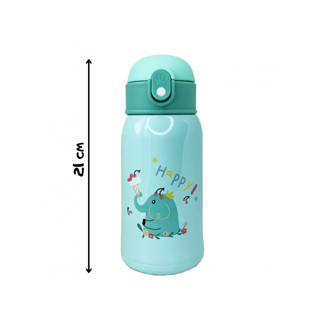 Термос із трубочкою для дітей Happy Слон 550 мл Зелений (15348648) - фото 6