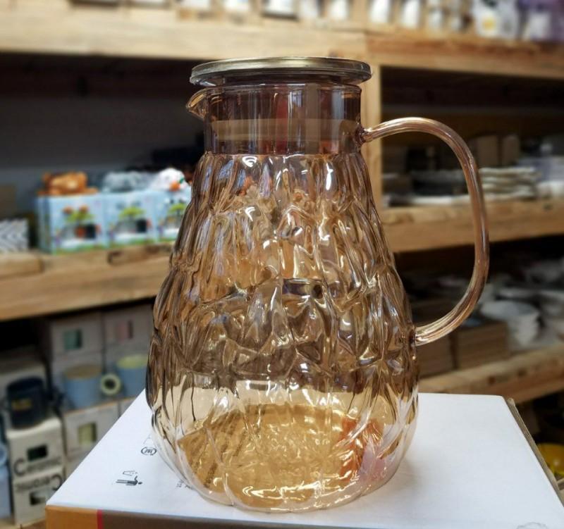 Графин стеклянный с крышкой Oscar R92769G 1,8 л Бронзовый (R92769G) - фото 2