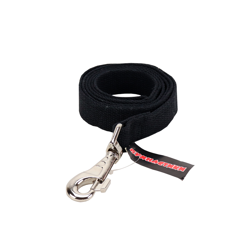 Поводок брезентовый для собак Пушистики 1,2м x 20 мм Черный (1528526527)