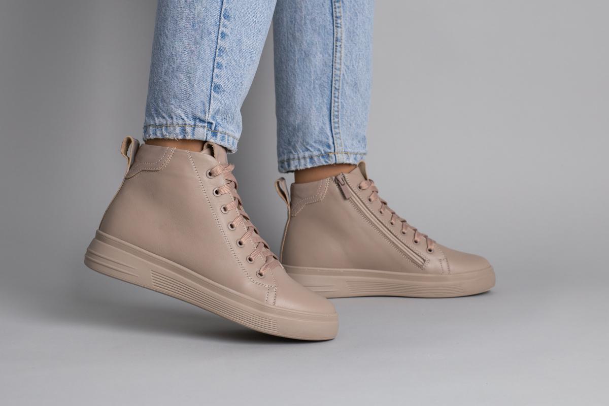 Ботинки женские кожаные демисезонные р. 41 Бежевый (6778-2д/41)