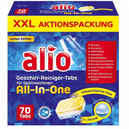 Таблетки для посудомоечной машины Alio All-In-One 70 tabs 1487,5 г (35151495)