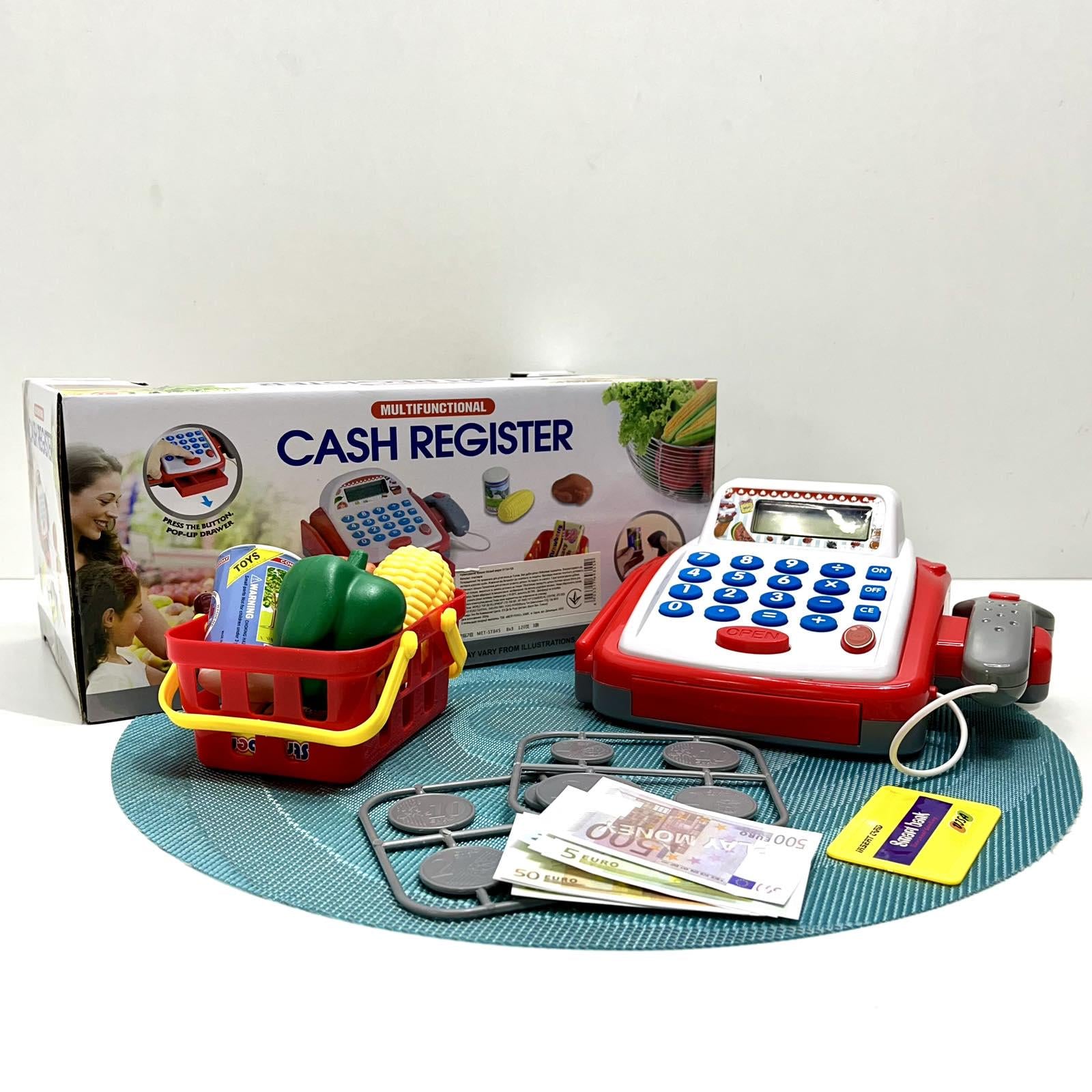 Кассовый аппарат игрушечный со сканером/терминалом и продуктами (6113A-15A)
