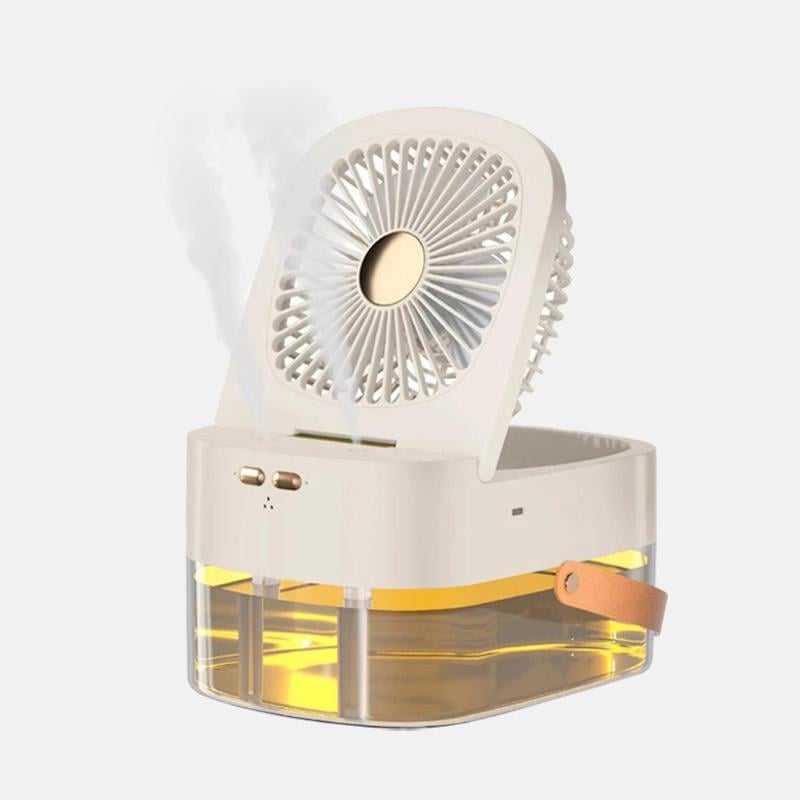 Вентилятор увлажнитель воздуха Dual Spray 3в1 портативный с LED подсветкой и пультом White