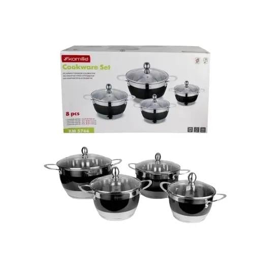 Набор кастрюль Kamille KM-5766 из нержавеющей стали 8 предметов (2533583400)