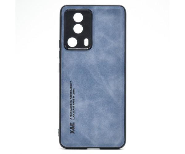 Кожаный чехол - накладка X&E с металлической вставкой для Xiaomi 13 Lite Синий
