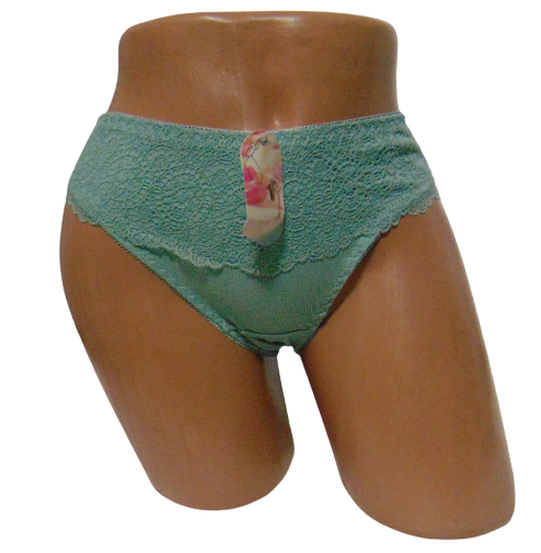 Женские трусики в рубчик Baoyandi 2103 с кружевом 3XL Зеленый (1799514296)