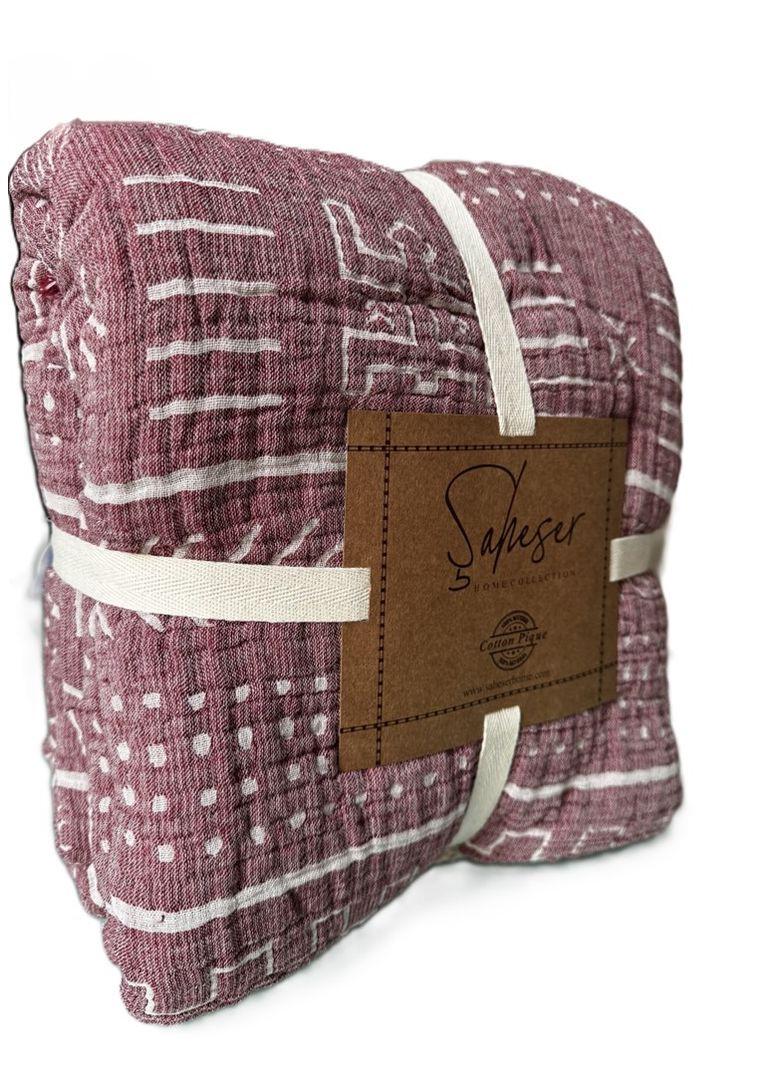 Плед-покривало мусліновий Saheser Bordo євро 220х240 см (TC303375985)