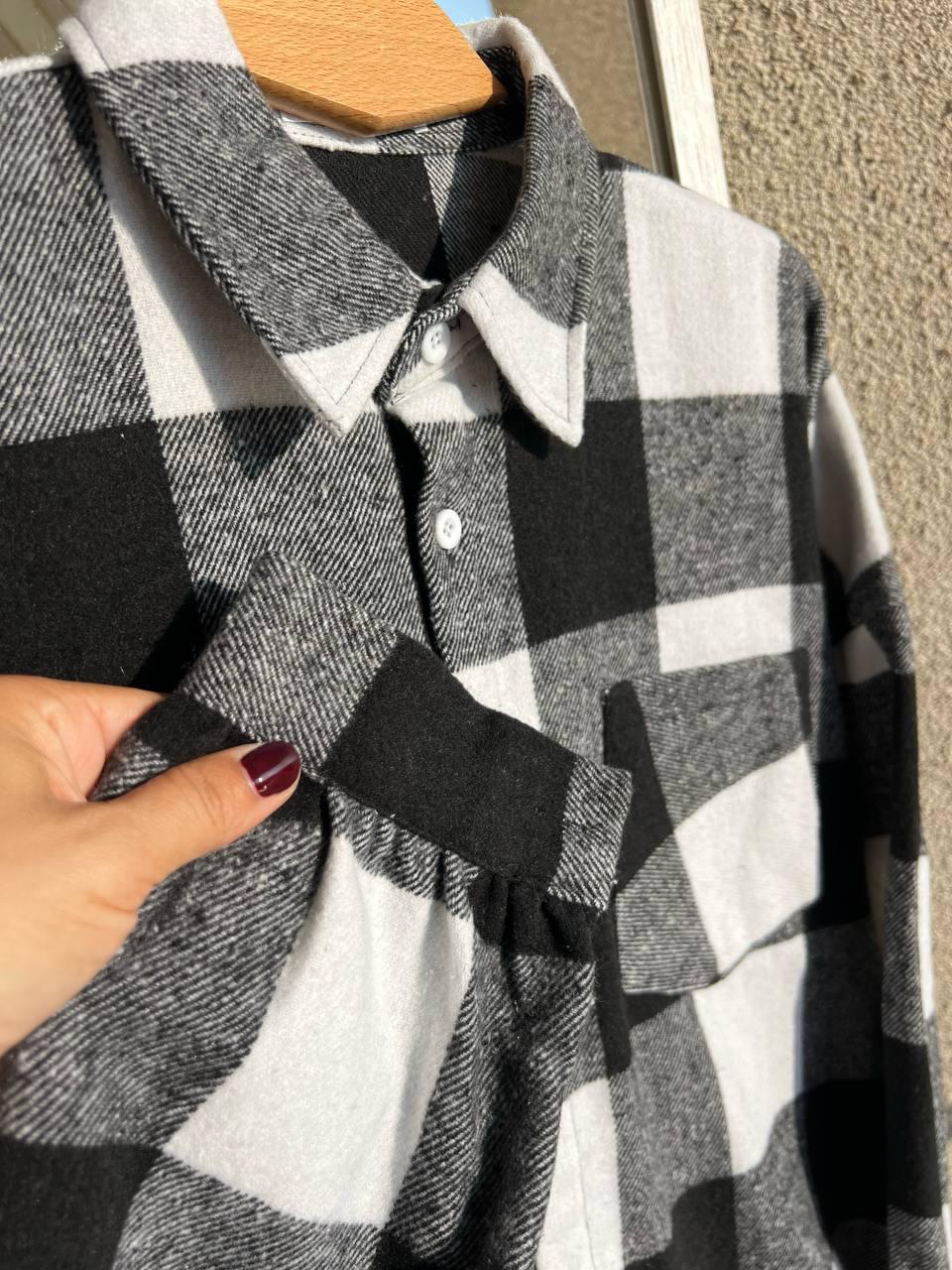 Сорочка жіноча Baoyu 221 картата оверсайз в клітинку тепла байкова кишеня OS Чорний (2764) - фото 3 Сорочка жіноча Baoyu 221 картата оверсайз в клітинку тепла байкова кишеня OS Чорний (2764) - фото 3
