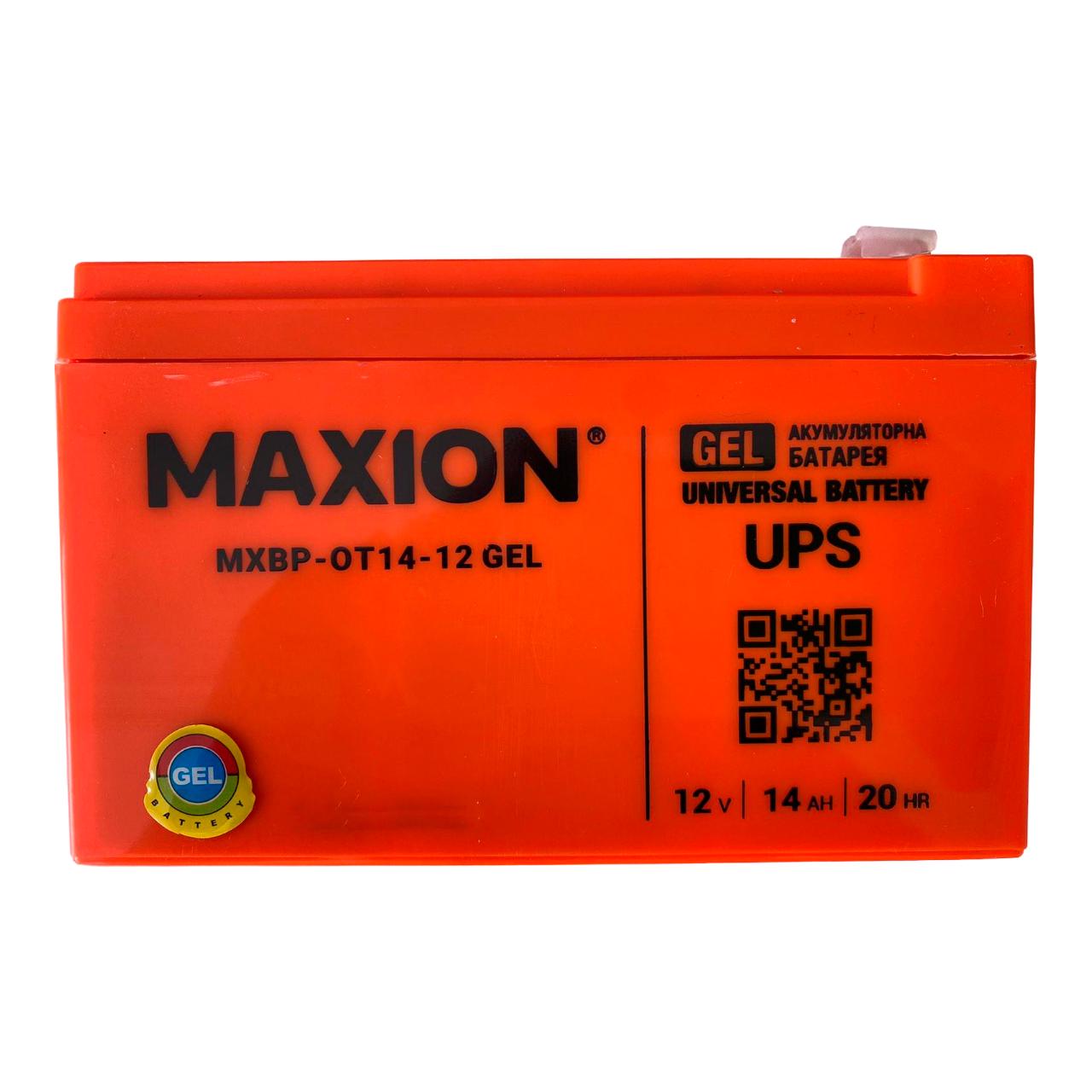 Акумуляторная батарея гелева Maxion GEL MXBP-OT14-12 12V 14 Ah Q6/192 3,540 кг 150x98x94 мм