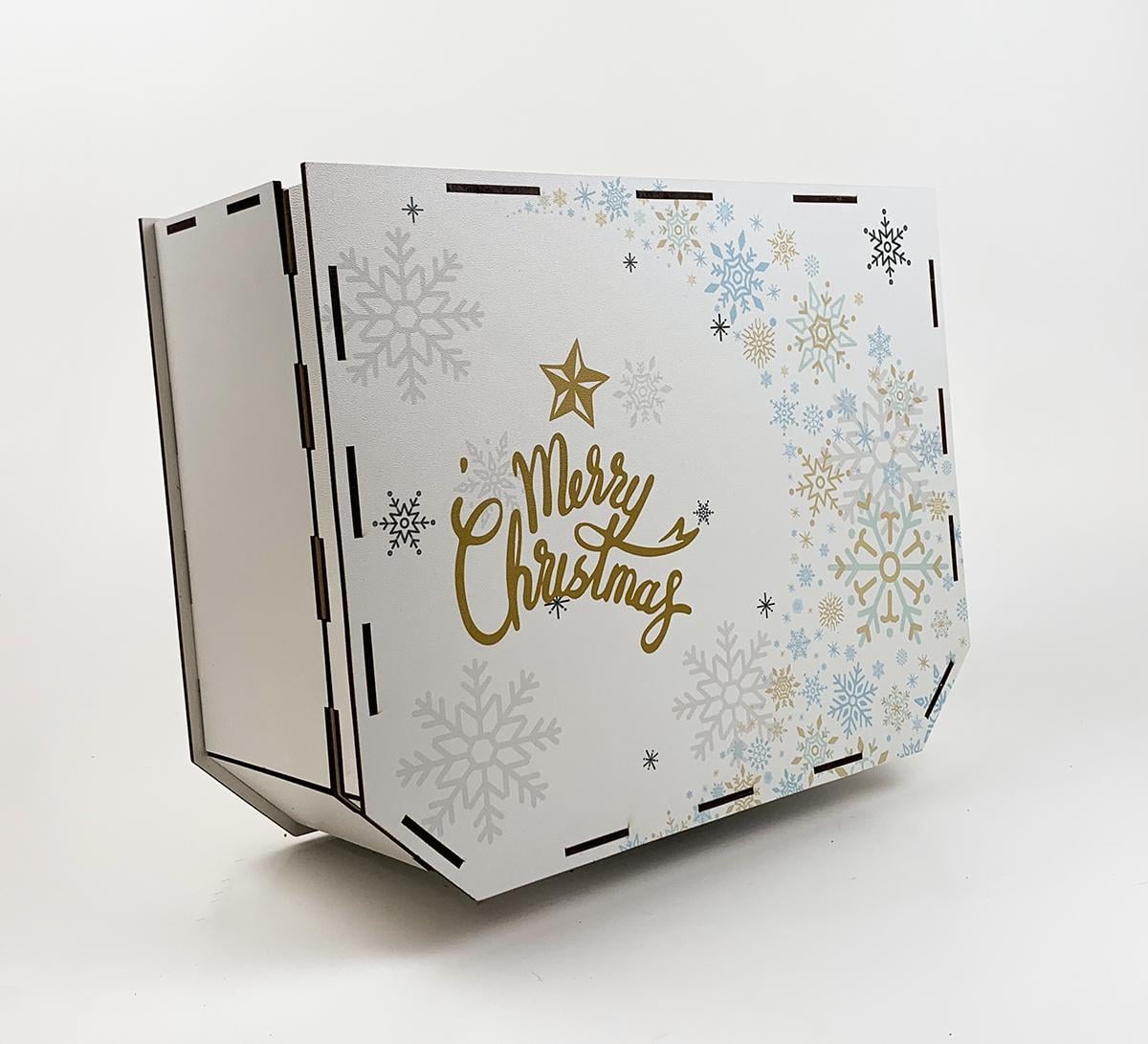 Скринька "Merry Christmas" Білий велика (5584)