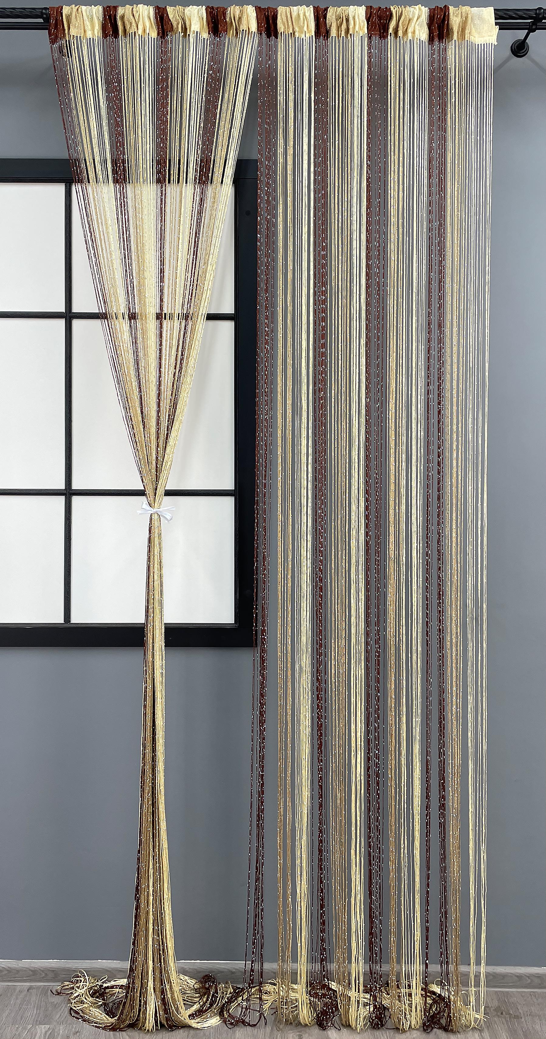 Шторы-нити с люрексом 300х300 см Венге/Ореховый/Молочный (61-078) - фото 1 Шторы-нити с люрексом 300х300 см Венге/Ореховый/Молочный (61-078) - фото 1