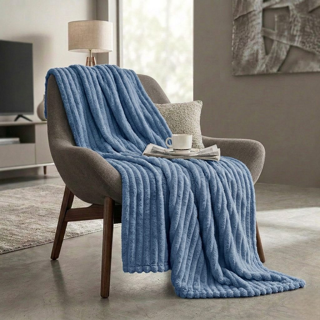 Плед на диван і ліжко Shar Pei Lux 200х230 см Denim (PlaidSharPe200Denim)