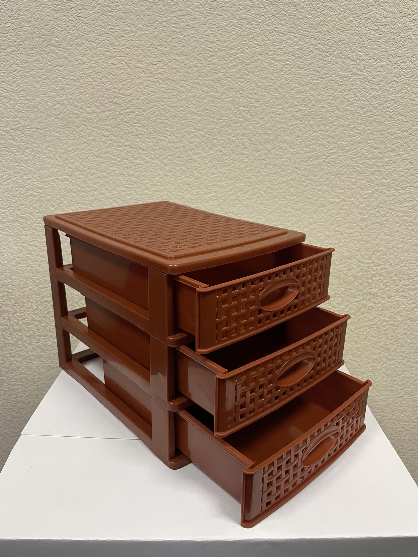 Комод пластиковый Консенсус ROTANGE мини 3 ящика 20х19х26,5 см Коричневый (28790094) - фото 2