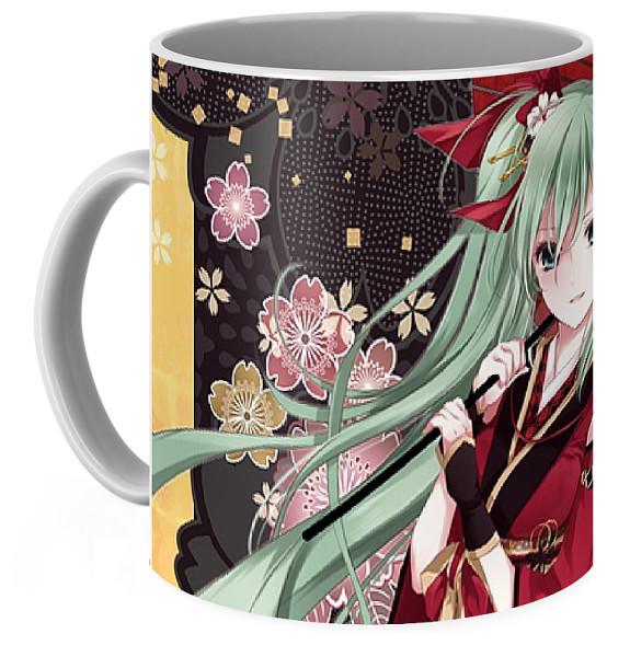 Чашка Вокалоиды Vocaloid Хацунэ Мику Hatsune Miku японский фон VC 02.06 - фото 3