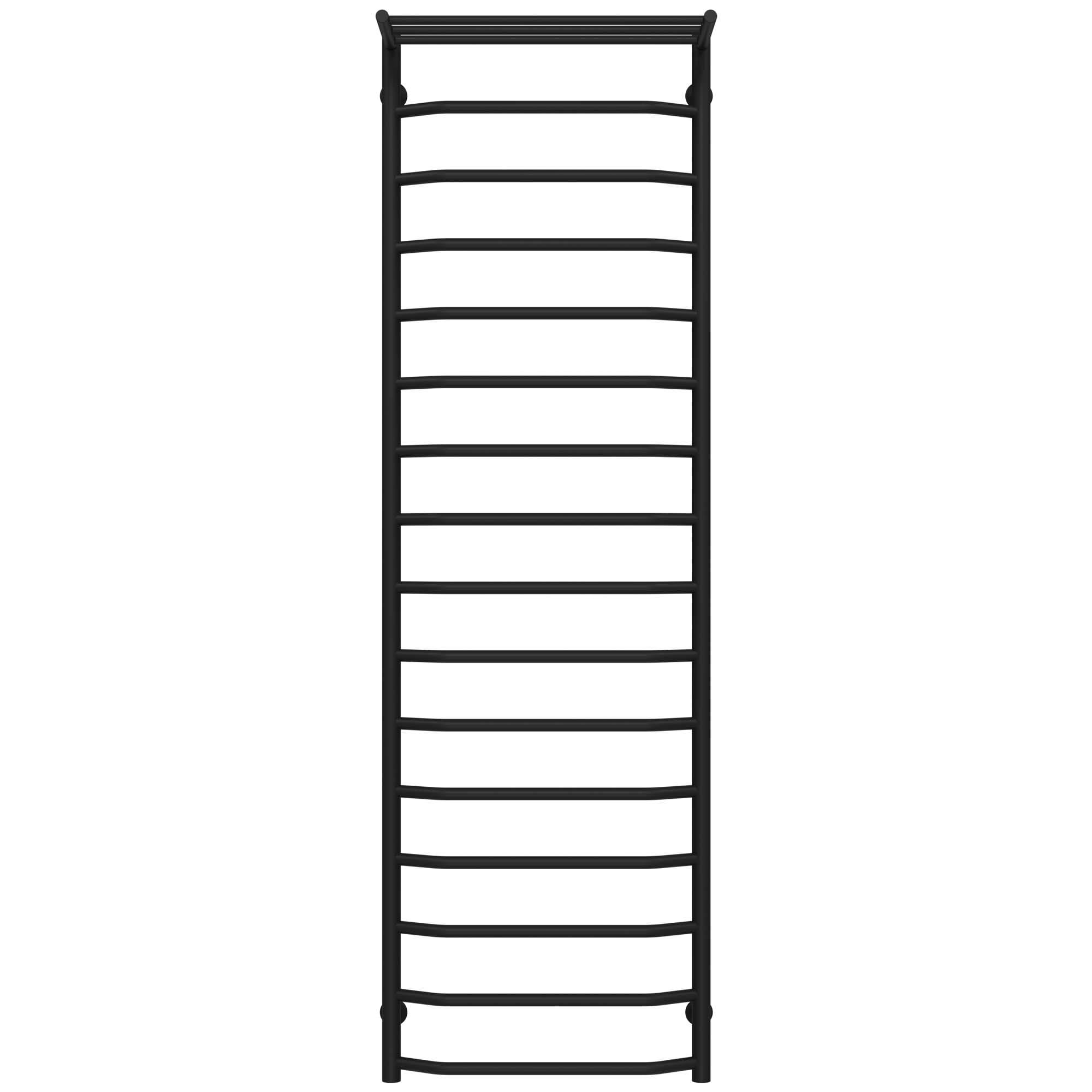 Полотенцесушитель водяной с полкой Deffi Трапеция П16 нижнее подключение нержавеющая сталь 500х1700 мм Черный (C.TP.170.50.16.B.A)