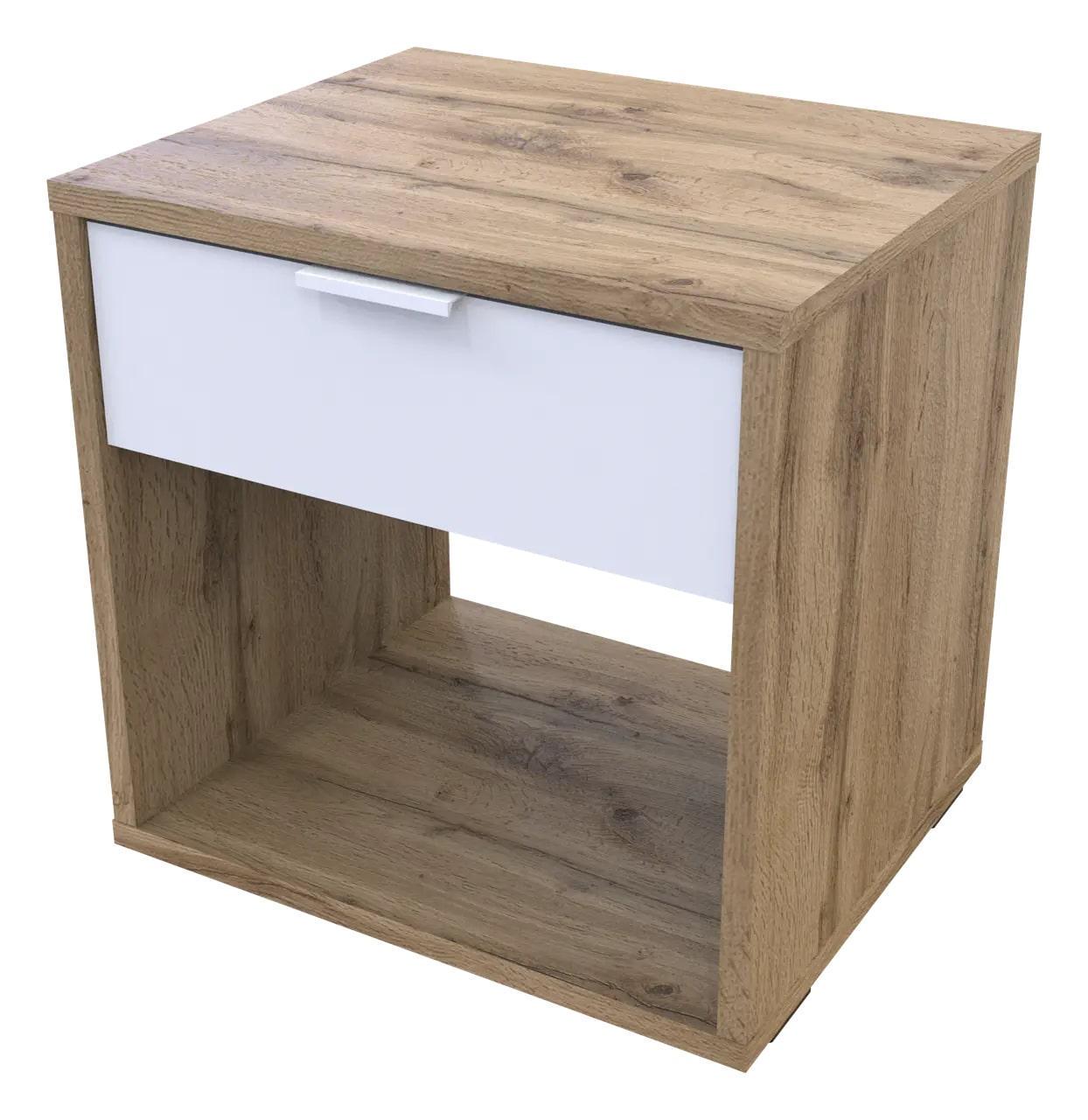 Тумба прикроватная Doros Hugo 40х33х40 см Дуб Тахо/Белый (DRS-011447) - фото 2 Тумба прикроватная Doros Hugo 40х33х40 см Дуб Тахо/Белый (DRS-011447) - фото 2
