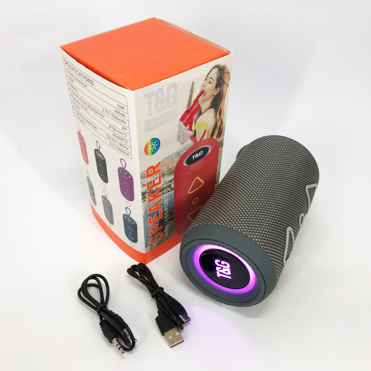 Портативна колонка Bluetooth TG656 FM-радіо Сірий - фото 7 Портативна колонка Bluetooth TG656 FM-радіо Сірий - фото 7