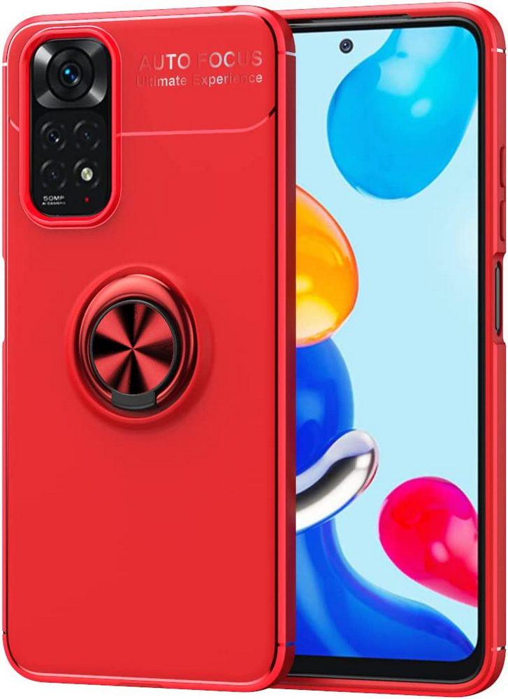 Чехол с кольцом Xiaomi Redmi Note 11 Autofocus Red (30103-2D)