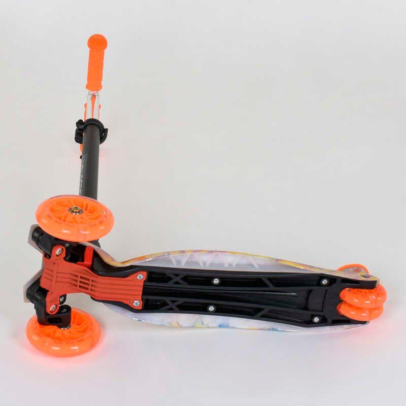 Самокат трехколесный Best Scooter Maxi пластмассовый трубка руля алюминиевая Orange/Black (83269) - фото 8