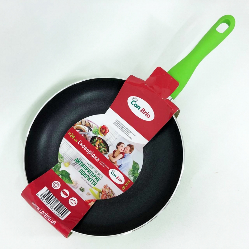 Сковорода Con Brio СВ-2414 антипригарная 24 см Green (tf5172) - фото 8 Сковорода Con Brio СВ-2414 антипригарная 24 см Green (tf5172) - фото 8