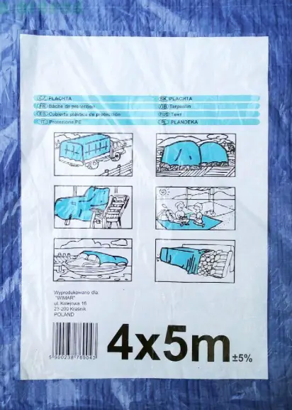 Тент полиэтиленовый 55 г/м2 4х5 м Синий - фото 1 Тент полиэтиленовый 55 г/м2 4х5 м Синий - фото 1