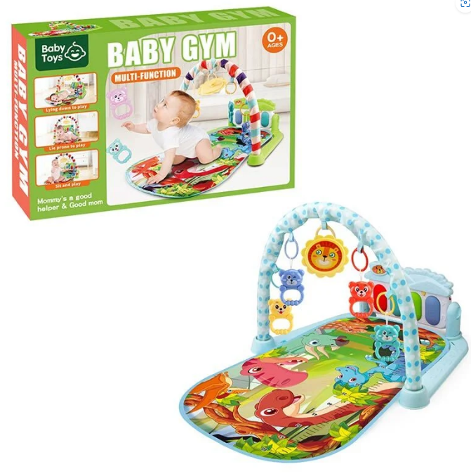 Килим розвивальний Baby Toys 226-16 з мелодіями підсвічуванням та брязкальцями Блакитний (50204)