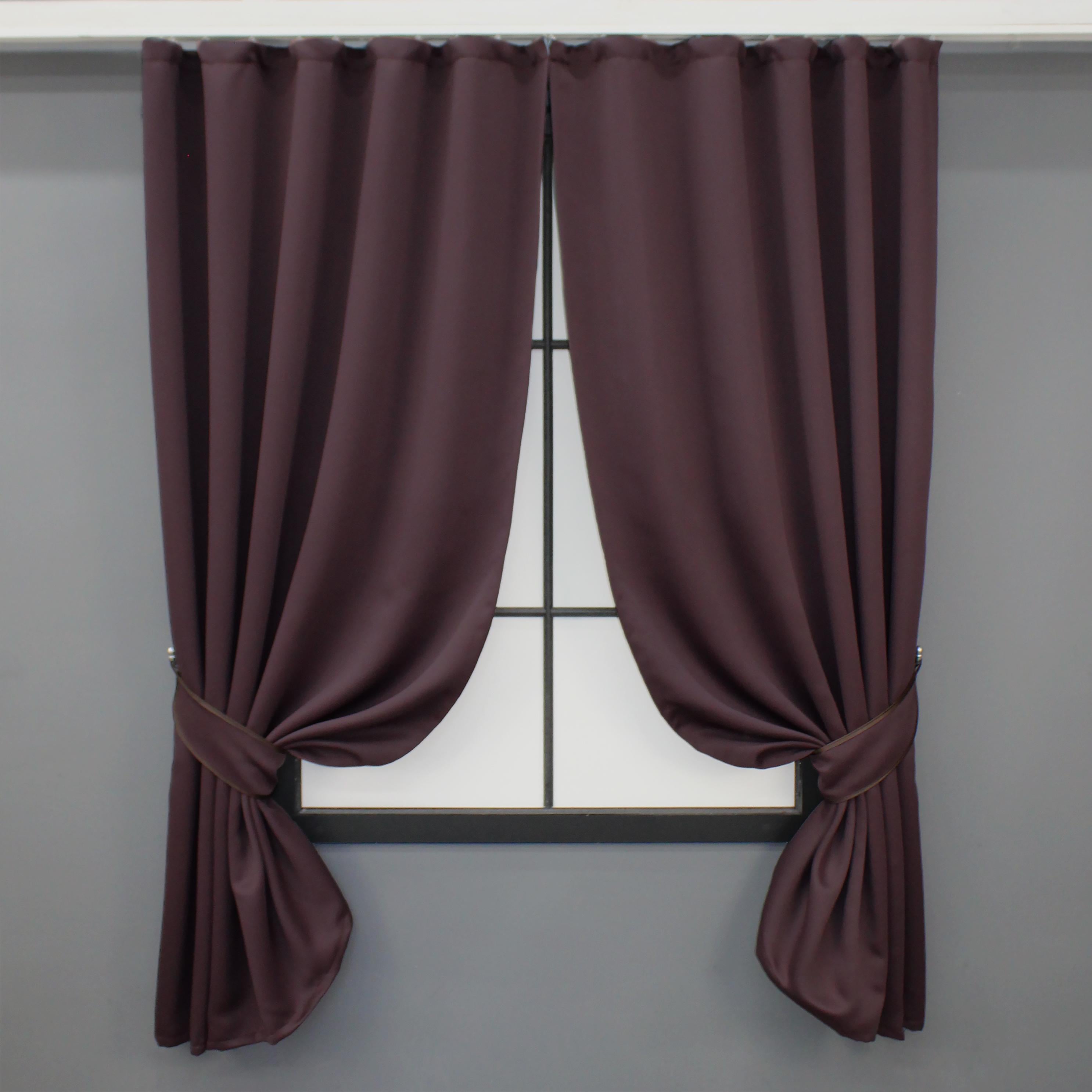 Комплект коротких штор VR-Textil Блэкаут Fusion Dimout №828ш 130х170 см 2 шт. Марсала (35-0197)