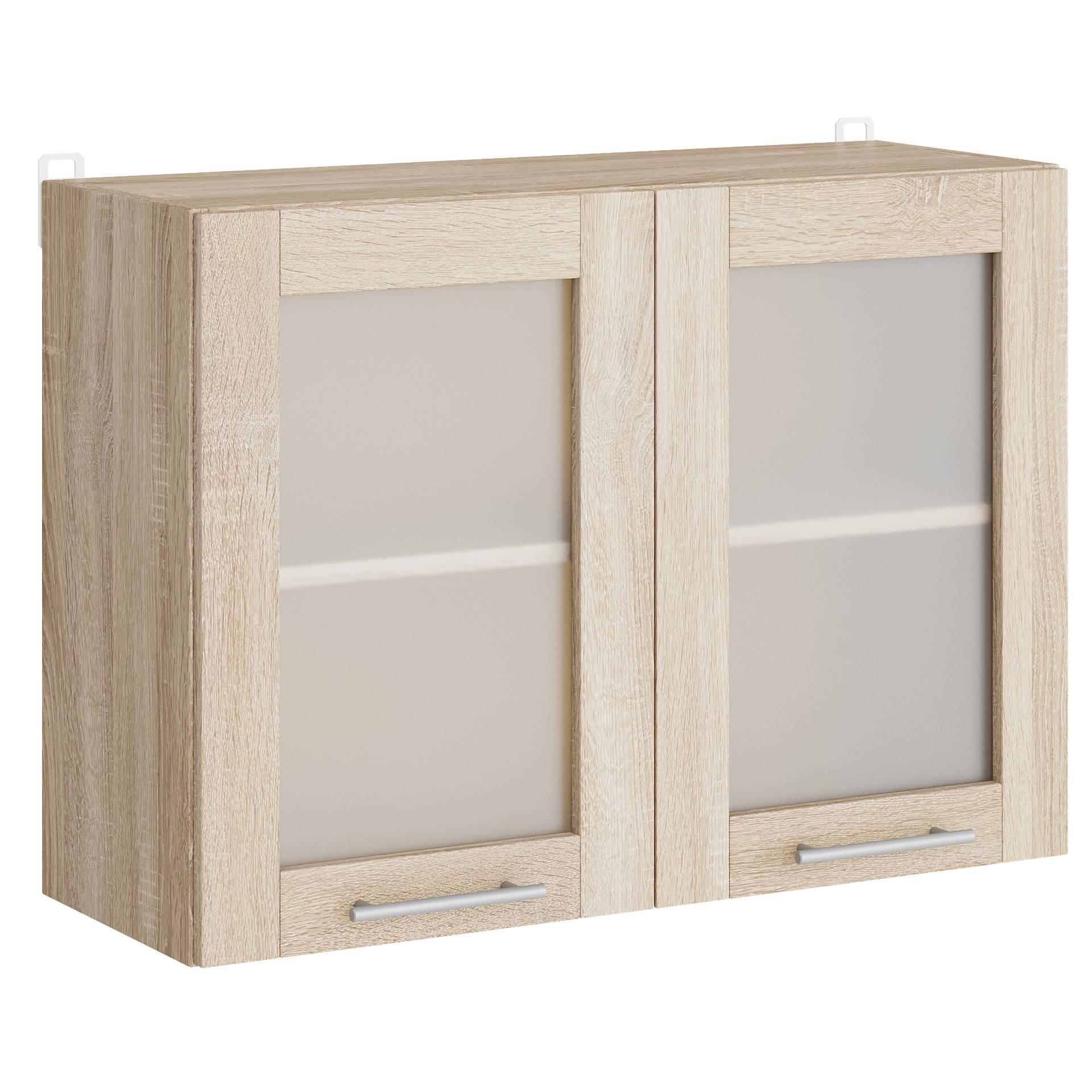 Шафа кухонна Еверест Еко модуль верхній з вітриною 800 80х30х58 см Дуб Сонома (09046)