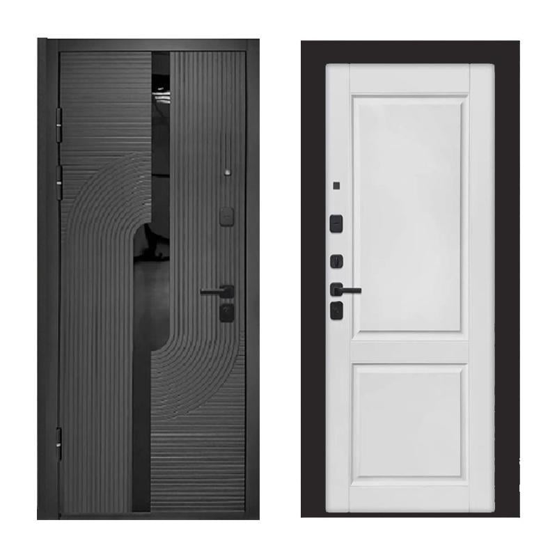 Дверь входная левая TD MM8007 2050х860 мм Графит/Белый (30731344)