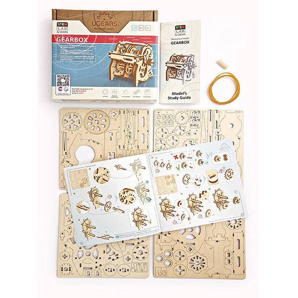 Механическая STEM-модель Ugears STEM Lab Коробка передач (3941) - фото 10 Механическая STEM-модель Ugears STEM Lab Коробка передач (3941) - фото 10