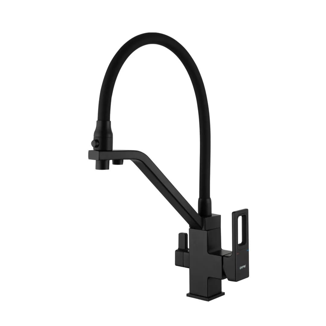 Смеситель для кухни Gappo G4317-6 на две воды Черный (115391)