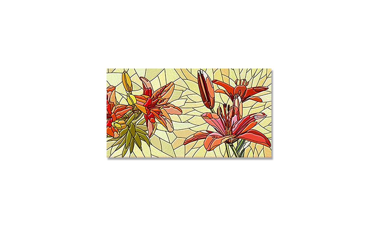 Наклейка виниловая на стол Zatarga Витраж/Лилии 650х1200 мм (1274515610) Наклейка виниловая на стол Zatarga Витраж/Лилии 650х1200 мм (1274515610)