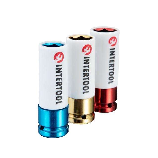 Набір головок ударних подовжених Intertool STORM Cr-Mo 1/2" для алюмінієвих дисків 3 од. (17 19 21 мм) (ET-8502) Набір головок ударних подовжених Intertool STORM Cr-Mo 1/2" для алюмінієвих дисків 3 од. (17 19 21 мм) (ET-8502)