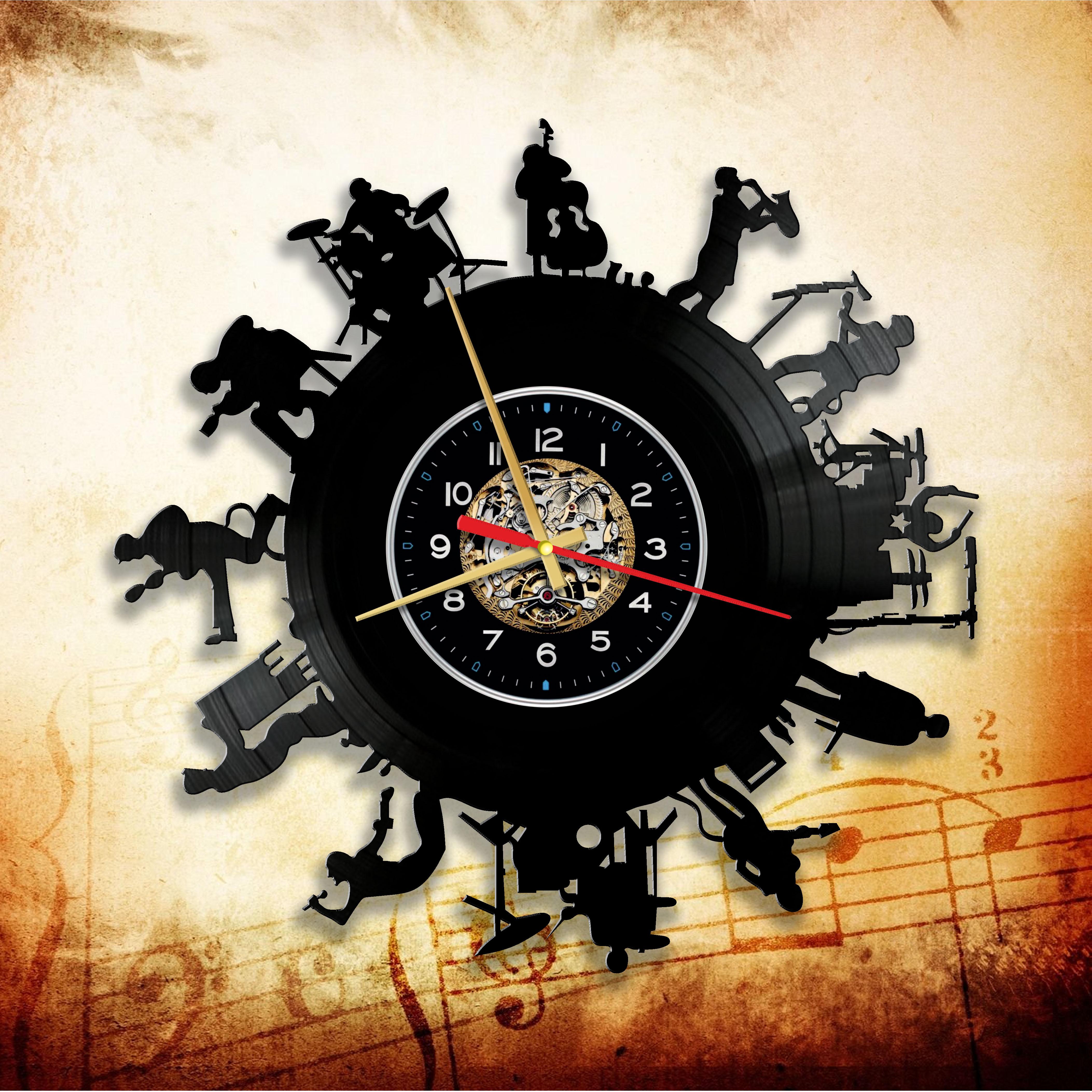 Часы настенные Музыканты 3304 из виниловой пластинки