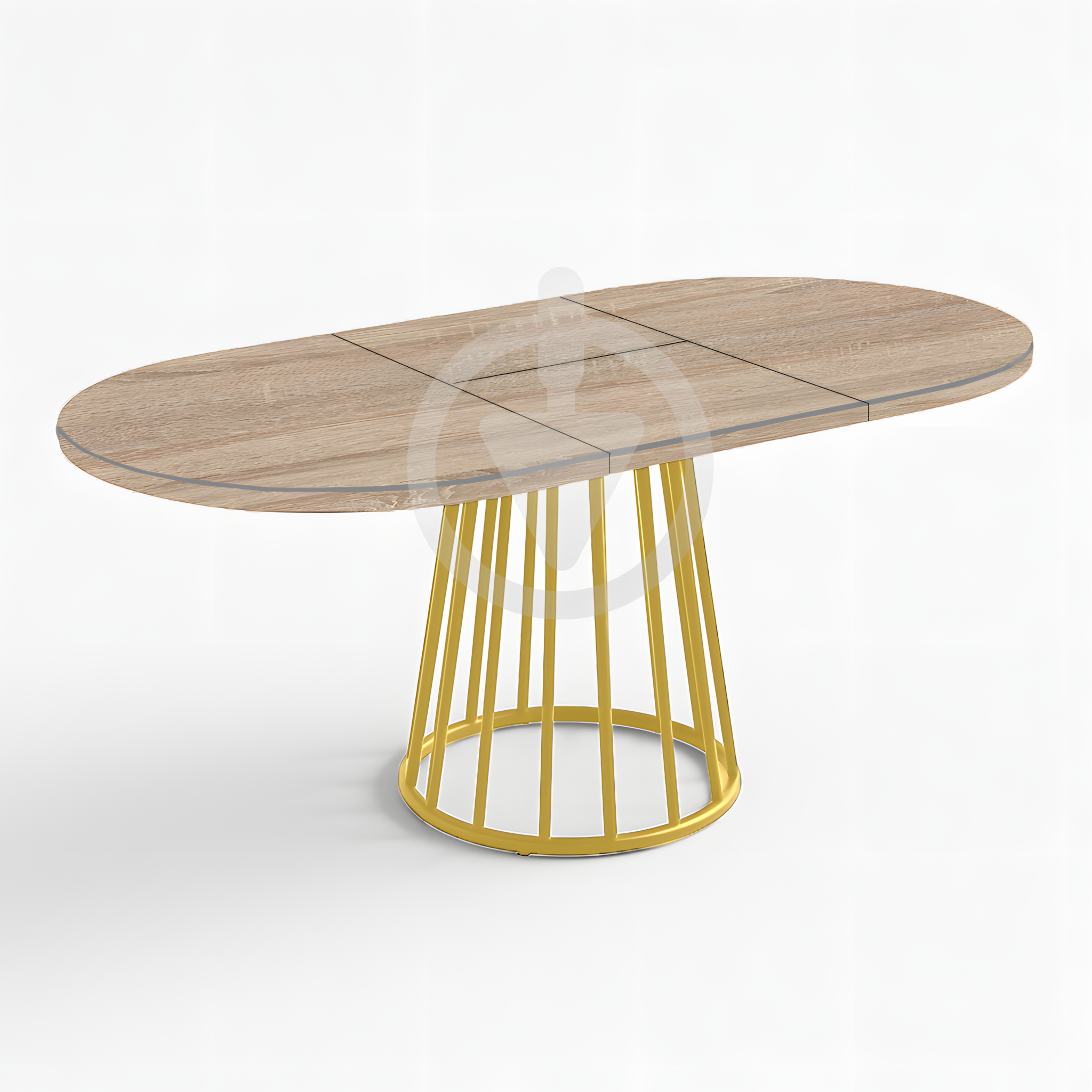 Стол кухонный раскладной RoMax Elegant Slide 80x80/110x80 см Loft Дуб Сонома/Золотой - фото 3