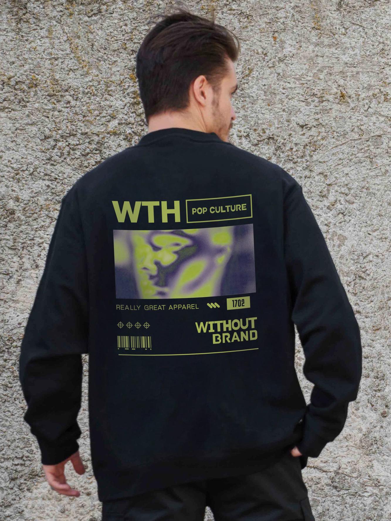 Свитшот оверсайз с принтом Without Pop Culture S/M Black (S/M8055640)