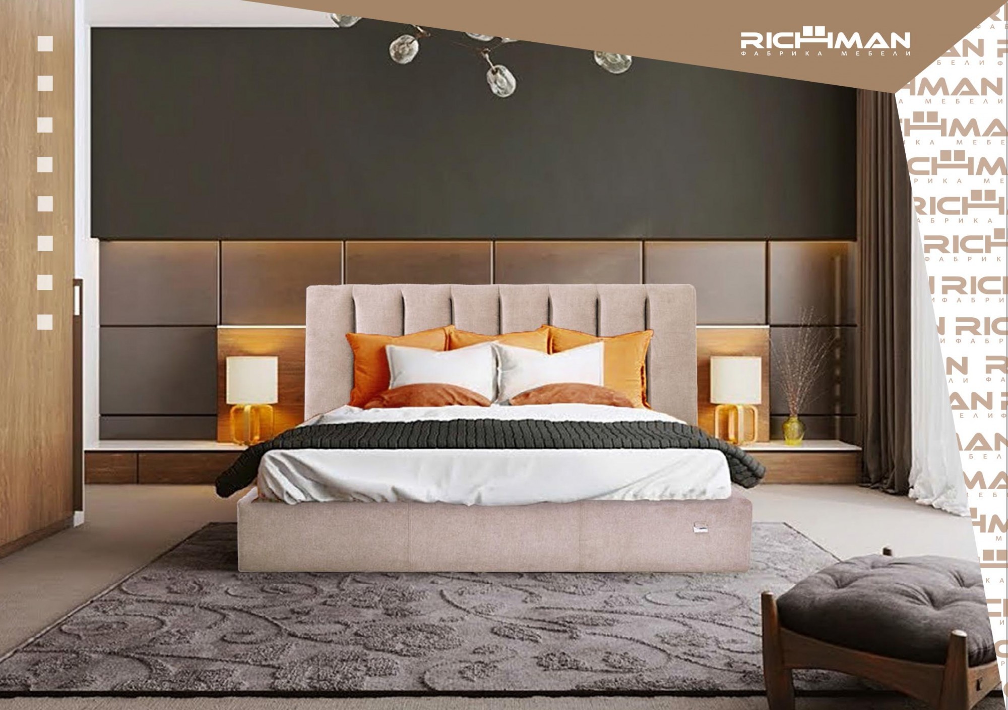 Кровать Sanam VIP Флай 2207 A1 140х190 см Бежевый - фото 7 Кровать Sanam VIP Флай 2207 A1 140х190 см Бежевый - фото 7