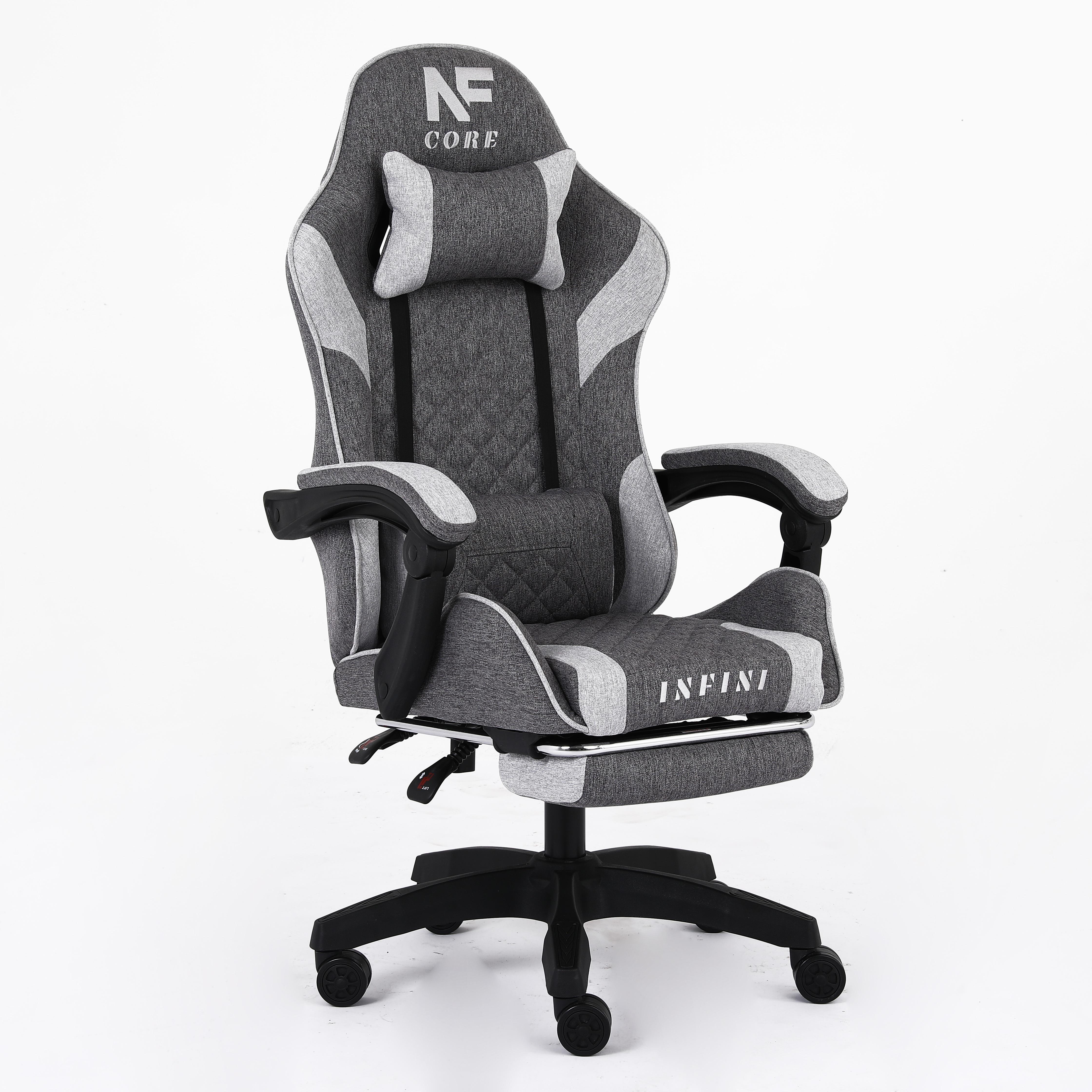 Кресло компьютерное с подставкой для ног Infini Core Графитовый/Серый (30631515)