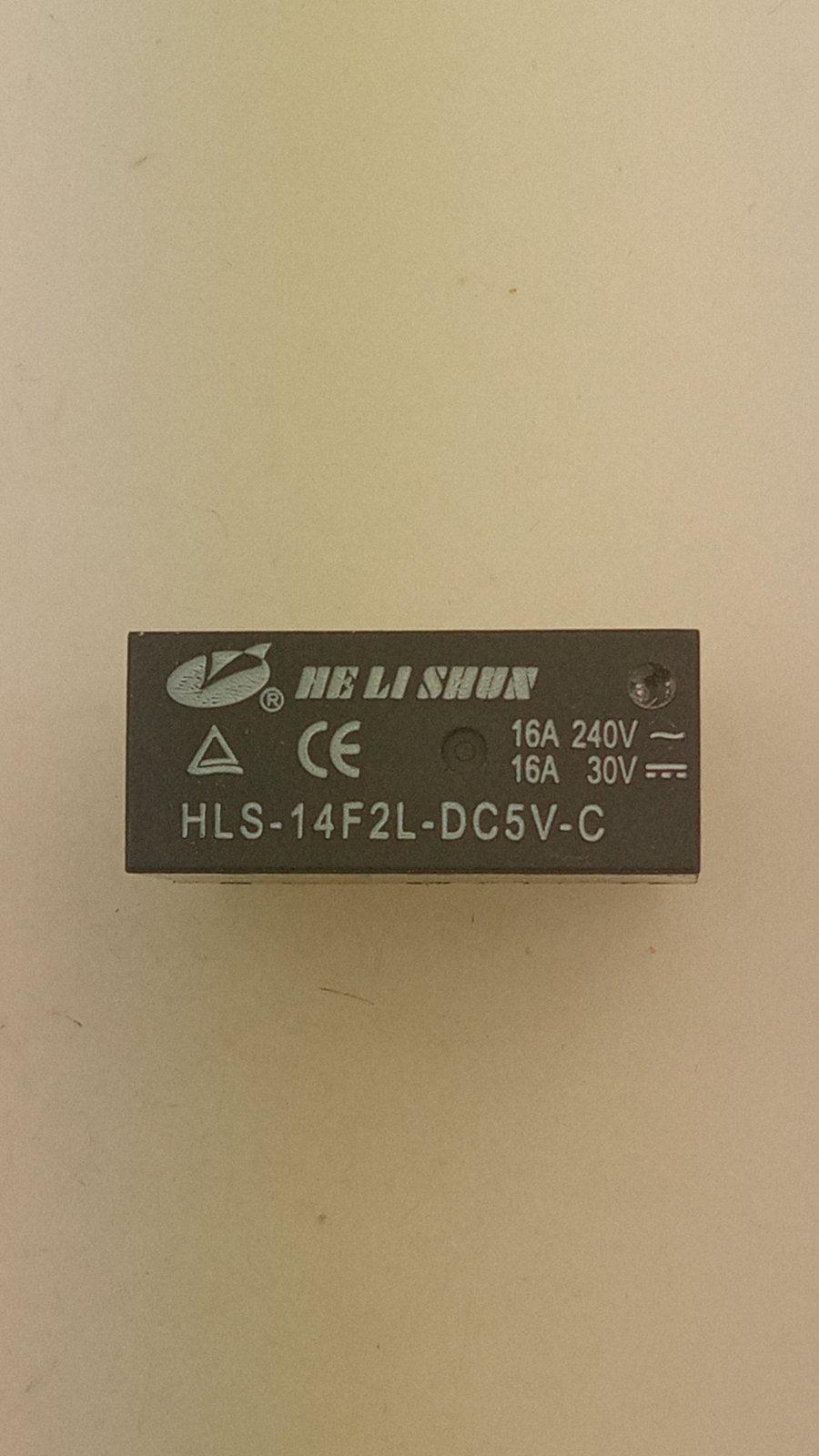 Реле HLS-14F2 DC5V-16A-1C 29x12,6x20.6 (27813)
