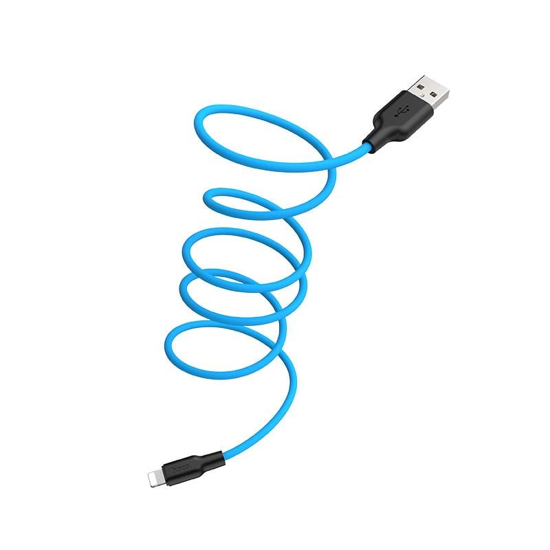 Кабель Hoco X21 Plus Silicone Cable Lightning силиконовый 1 м 2,4A Синий (1960678116)