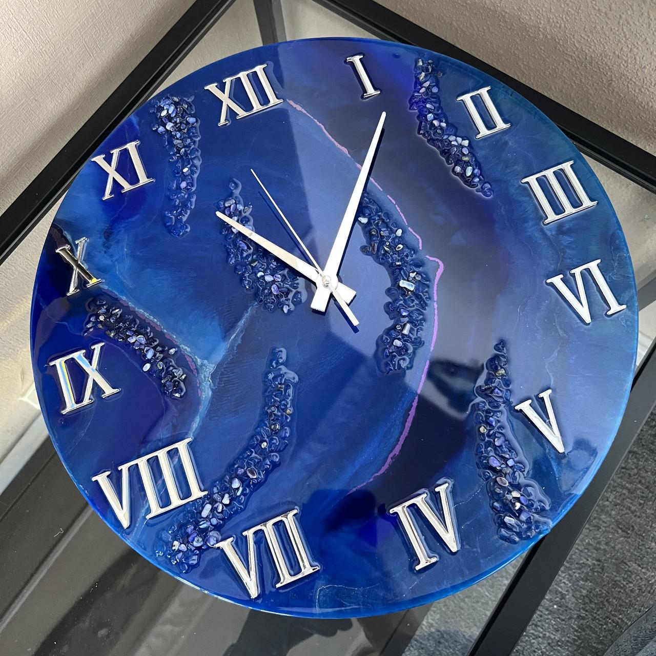 Часы настенные круглые из эпоксидной смолы EPOXY M206 30x30 см