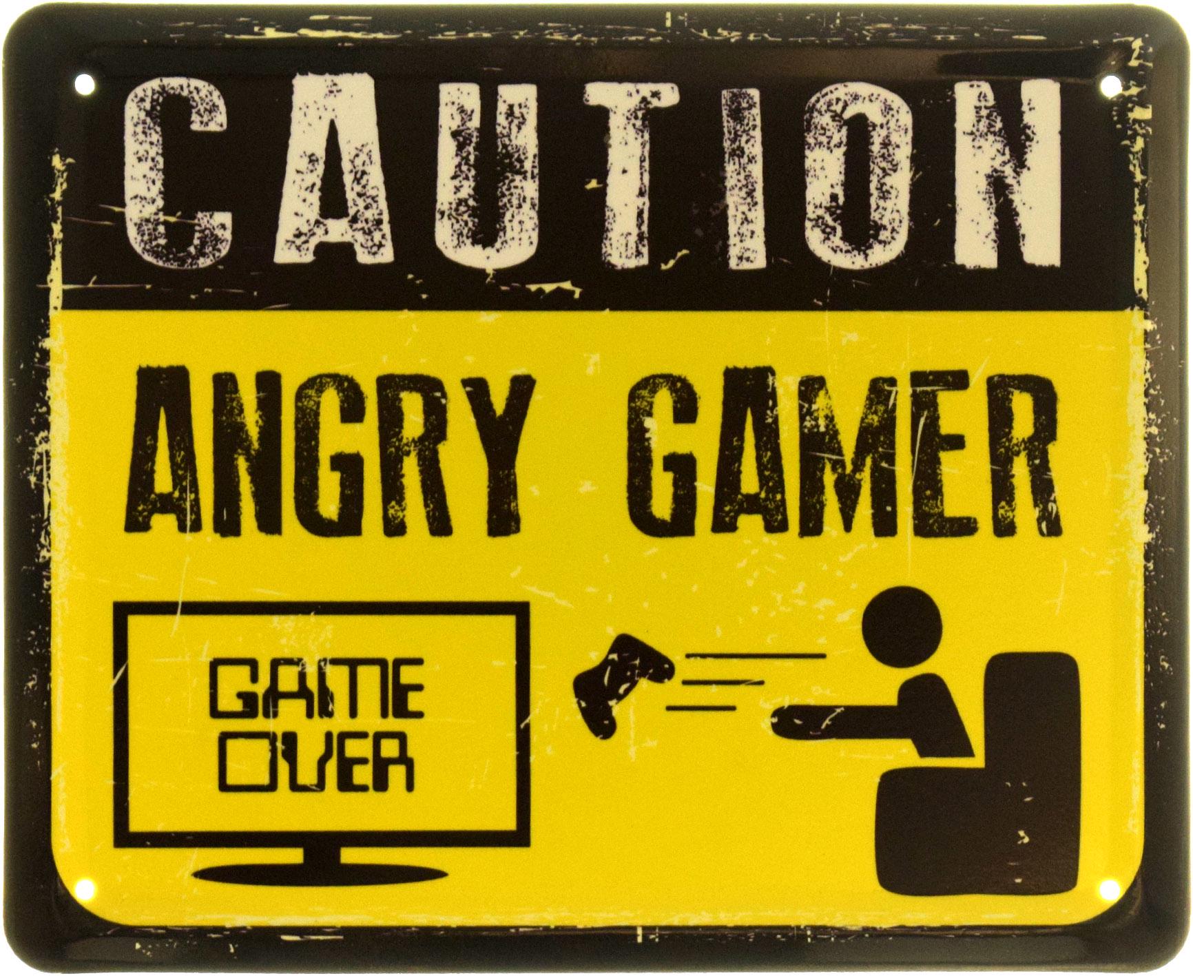 Табличка металлическая "Caution Angry Gamer Game Over" 18x22 см (ms-103947) Табличка металлическая "Caution Angry Gamer Game Over" 18x22 см (ms-103947)