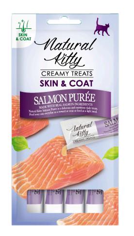Лакомство-пюре для кошек Natural Kitty Fuctional Creamy Treat Salmon Puree Skin&Coat из лосося кожа и шерсть 4х12 г (SNK24011) Лакомство-пюре для кошек Natural Kitty Fuctional Creamy Treat Salmon Puree Skin&Coat из лосося кожа и шерсть 4х12 г (SNK24011)