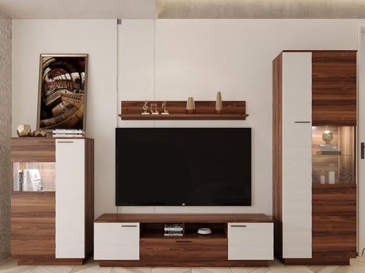 Стенка модульная для гостиной Гербор Талли Орех калифорнийский/Белый (GRB-1932)