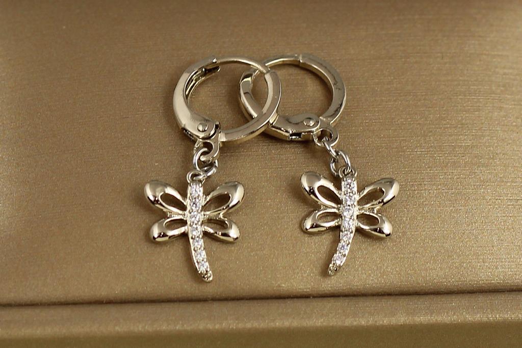 Серьги Xuping Jewelry стрекоза 3 см Серебристый (31258953)