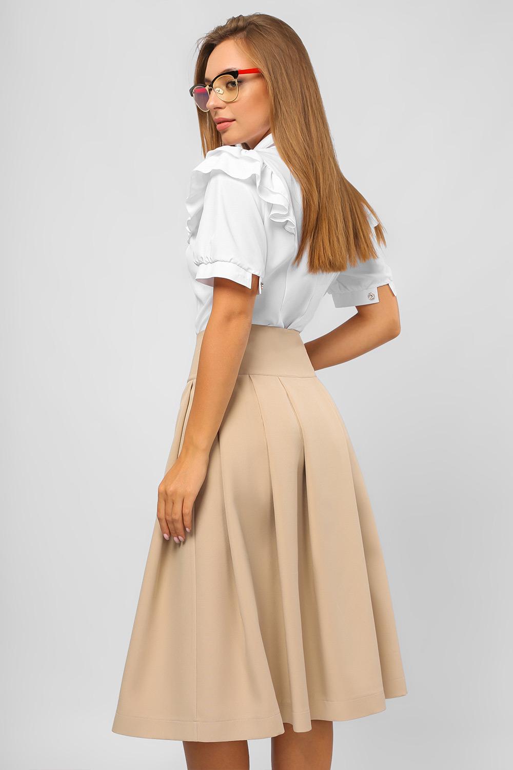 Спідниця Lipar Батал 0023 Б півсонце на кокетці р. 54 Бежевий (16954484) - фото 3 Спідниця Lipar Батал 0023 Б півсонце на кокетці р. 54 Бежевий (16954484) - фото 3