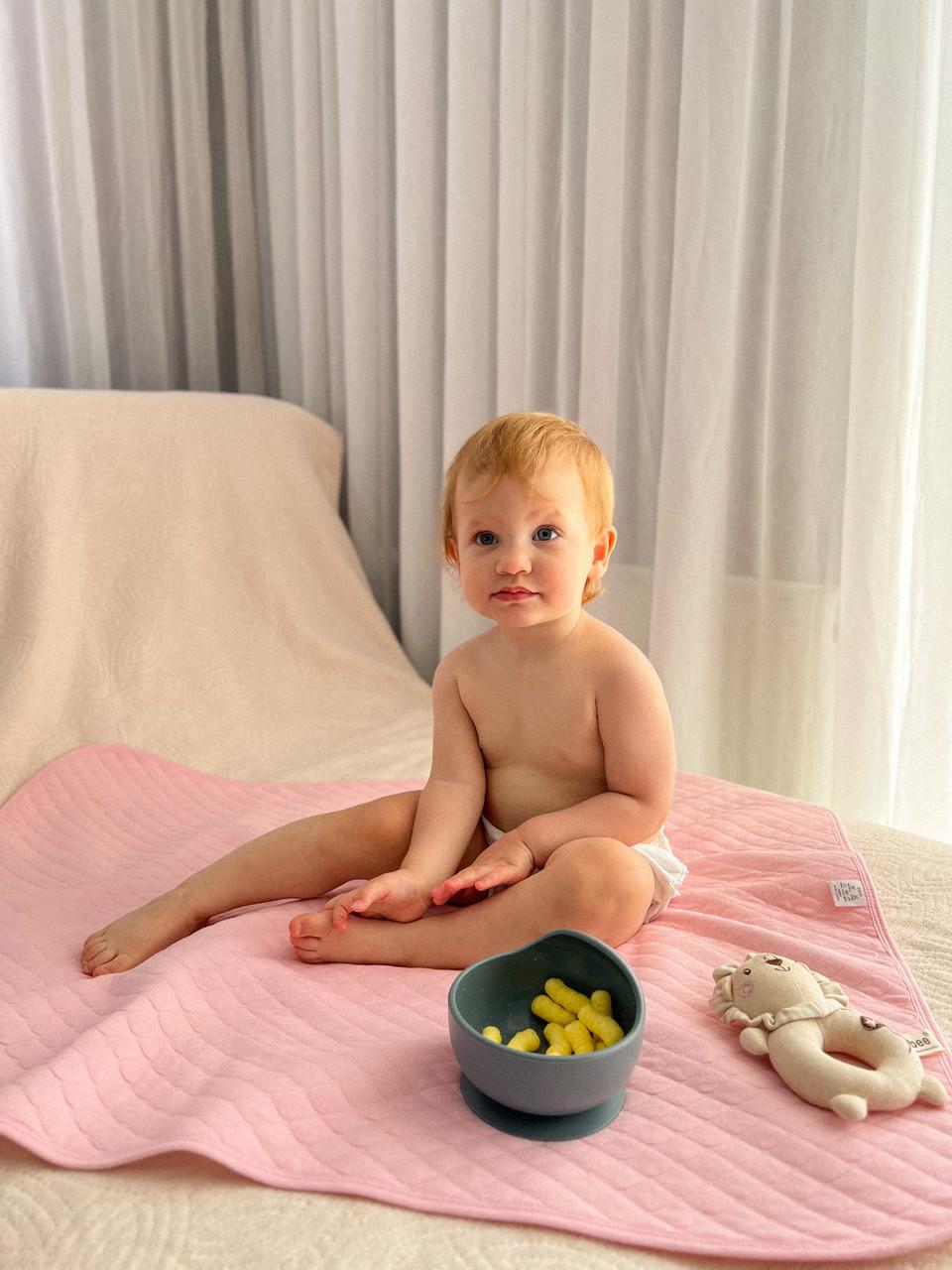 Набір непромокальних пелюшок для дівчинки 70х90 см 3 шт. (24246846) - фото 3